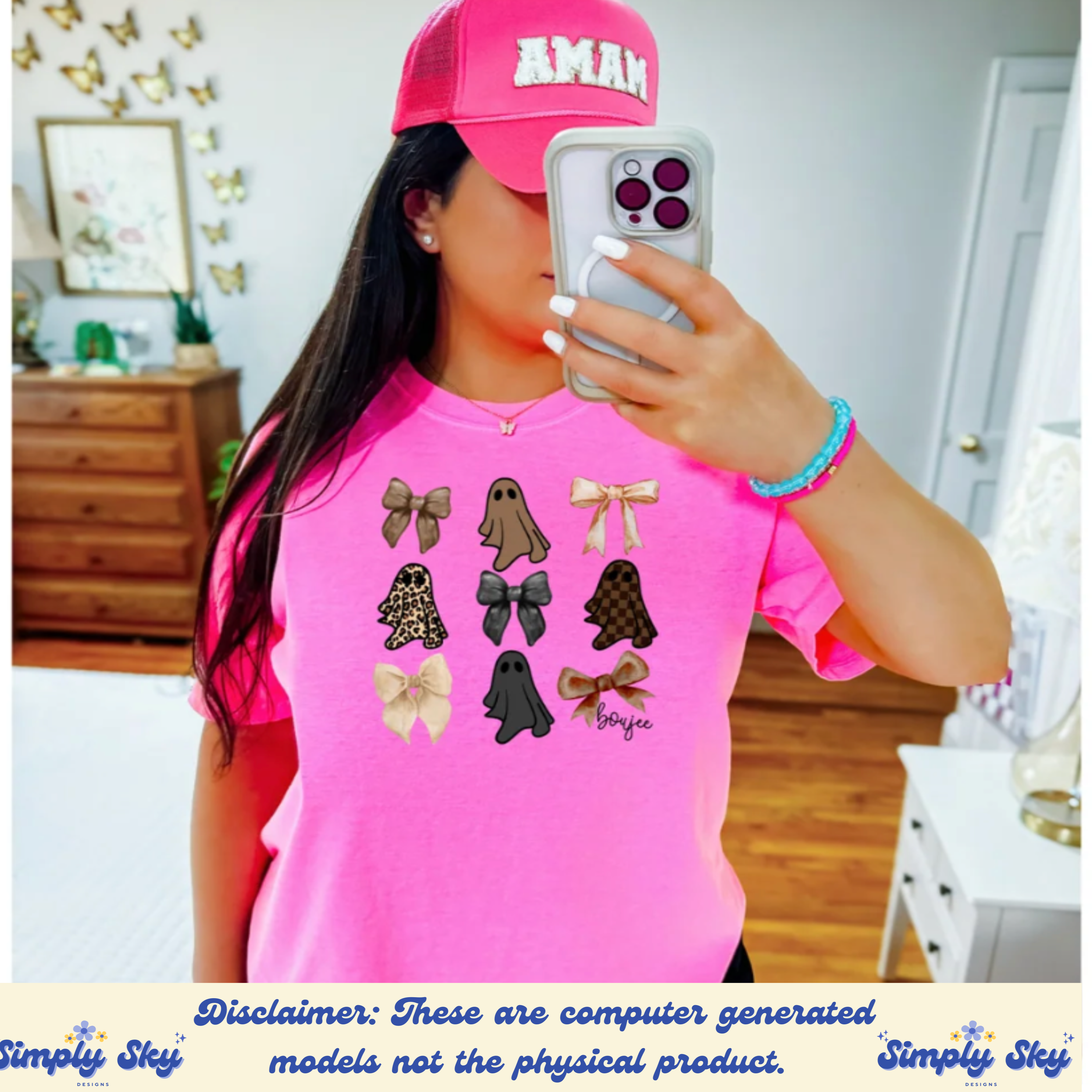 Boujee Ghosts and Bows DTF Transfer